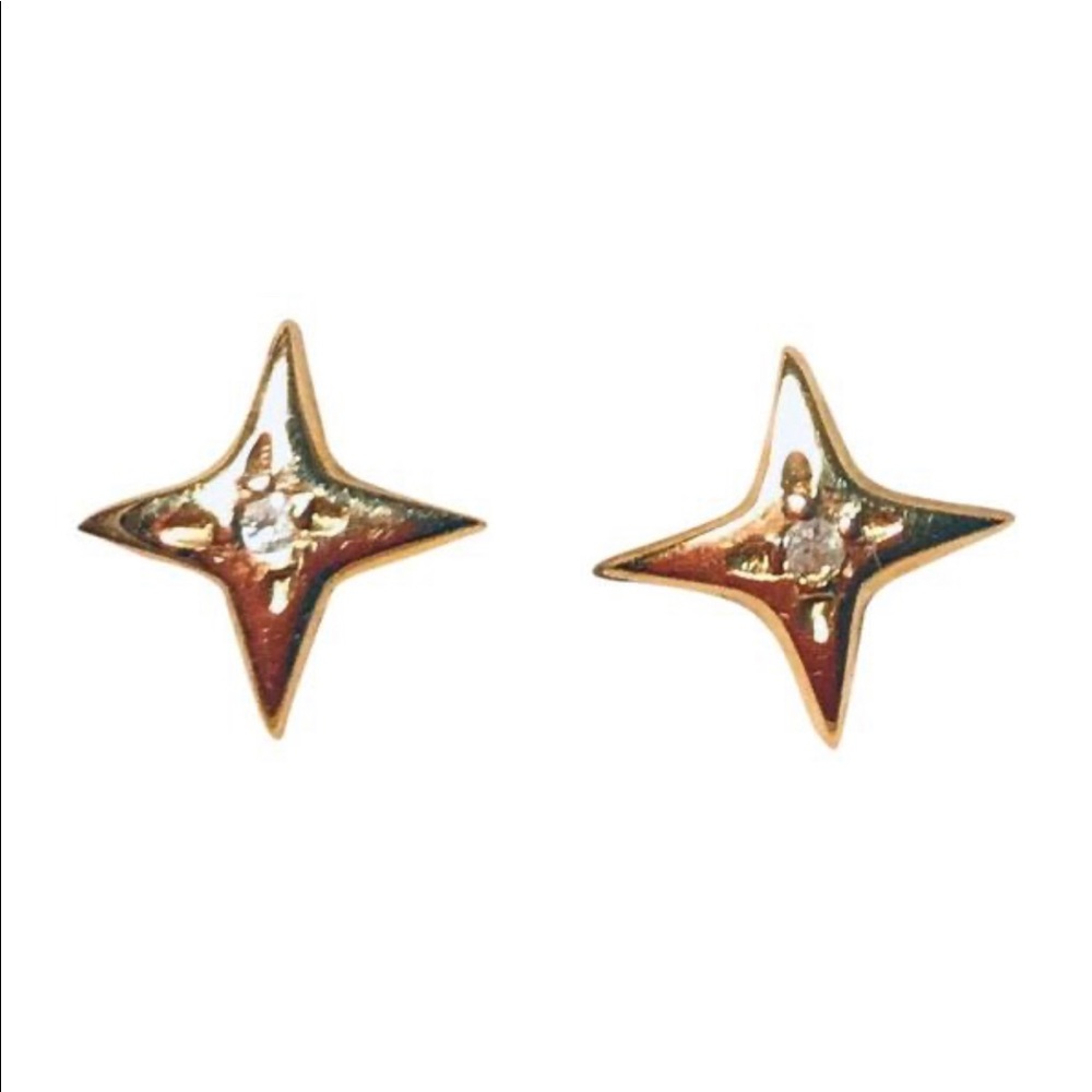 H. Stern Star 18K Gold Stud Diamond Earrings